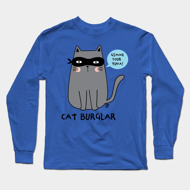 CAT BURGLAR Long Sleeve T-Shirt by toddgoldmanart